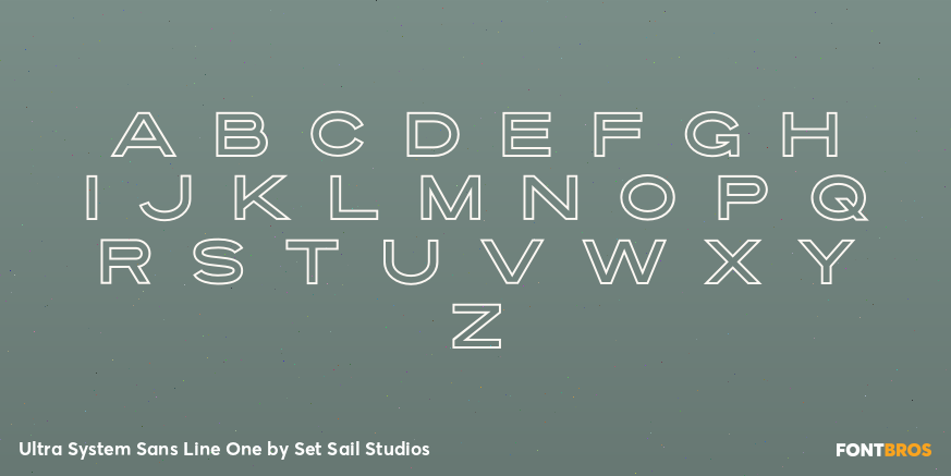 Ultra System Sans Line One Font Poster #2