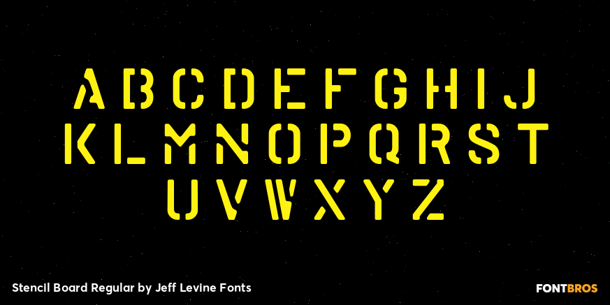 Stencil Board Regular Font Poster #2