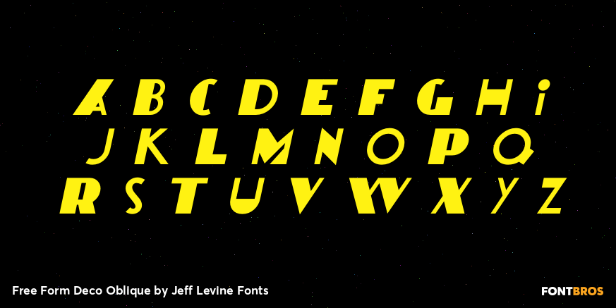 Free Form Deco Oblique Font Poster #2