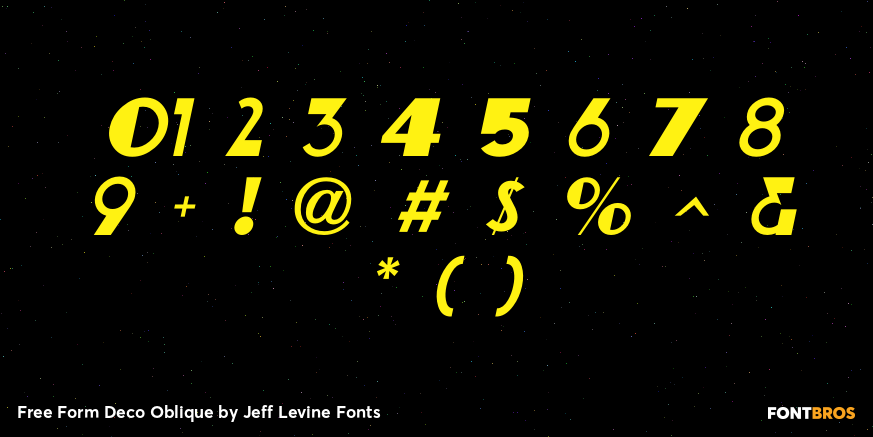 Free Form Deco Oblique Font Poster #4