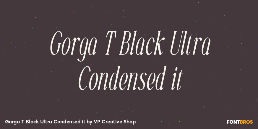 Gorga T Black Ultra Condensed it Font Poster #1
