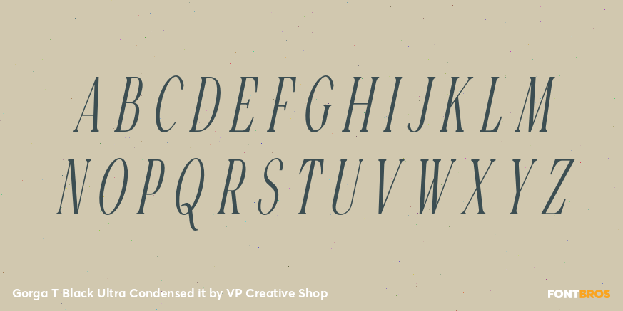 Gorga T Black Ultra Condensed it Font Poster #2