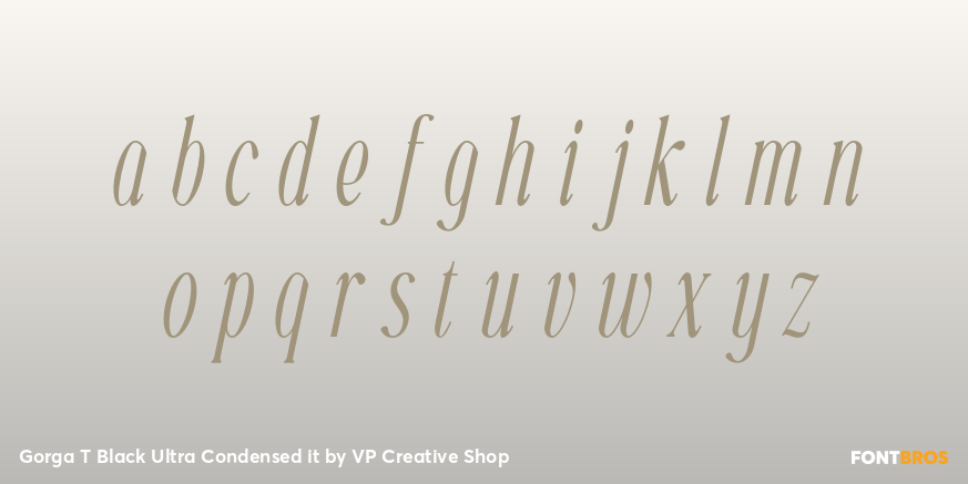 Gorga T Black Ultra Condensed it Font Poster #3