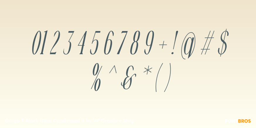Gorga T Black Ultra Condensed it Font Poster #4