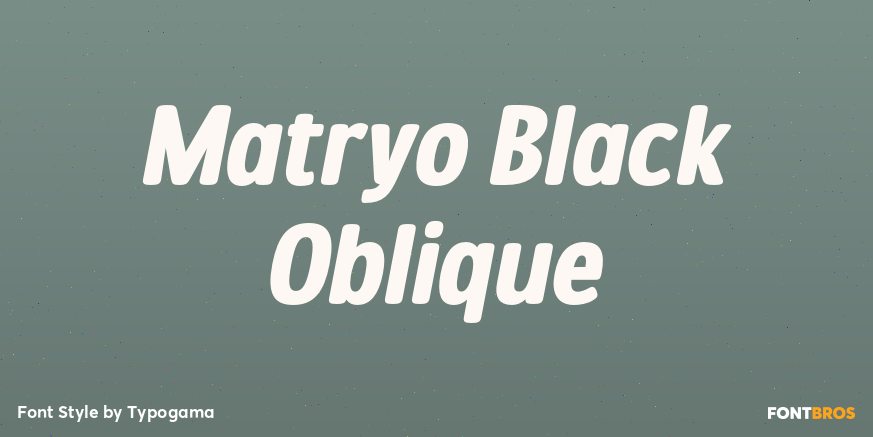 Matryo Black Oblique Font Poster #1