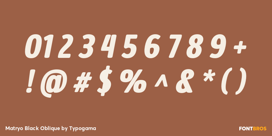 Matryo Black Oblique Font Poster #1