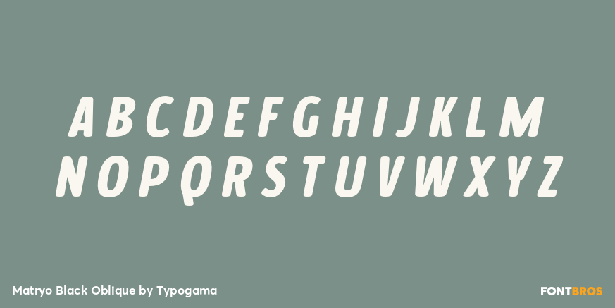 Matryo Black Oblique Font Poster #2