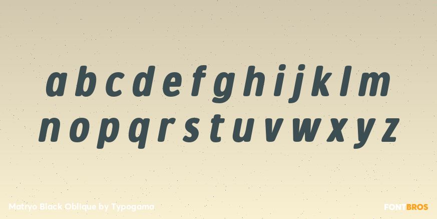Matryo Black Oblique Font Poster #1