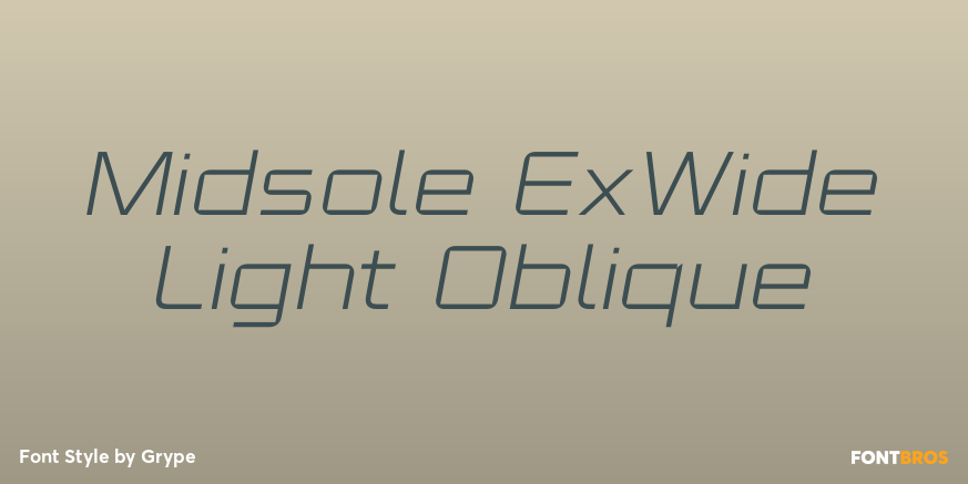 Midsole ExWide Light Oblique Font Poster #1