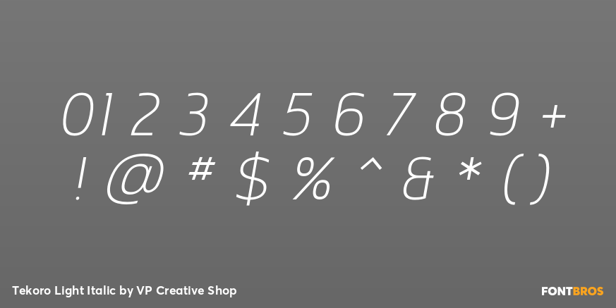 Tekoro Light Italic Font Poster #4