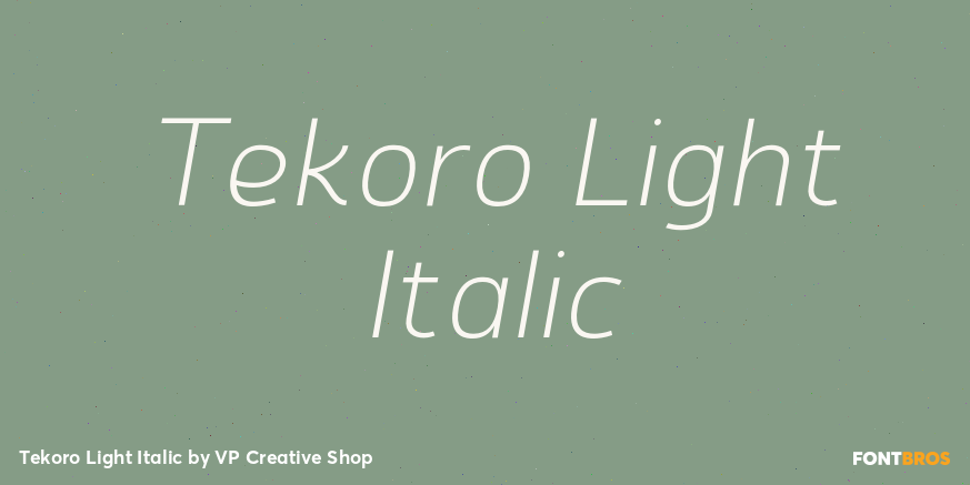 Tekoro Light Italic Poster