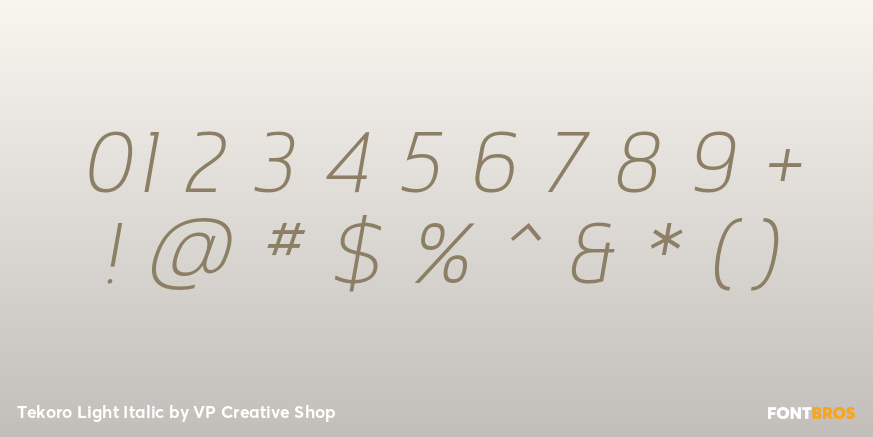 Tekoro Light Italic Font Poster #4