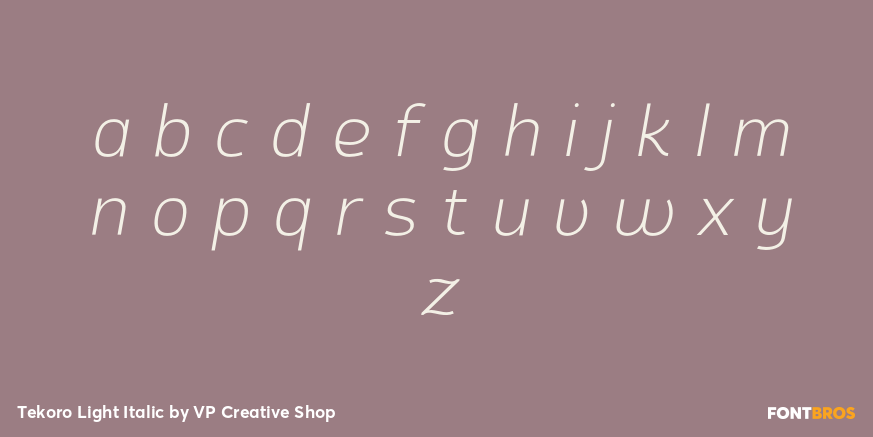 Tekoro Light Italic Font Poster #3
