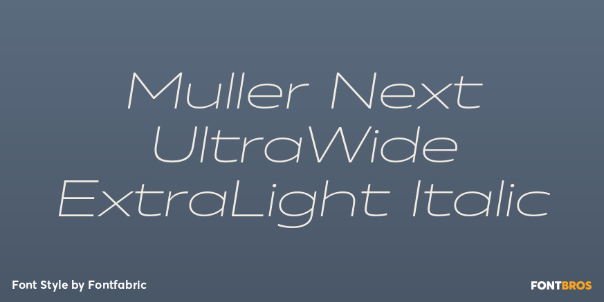 Muller Next UltraWide ExtraLight Italic Font Poster #1
