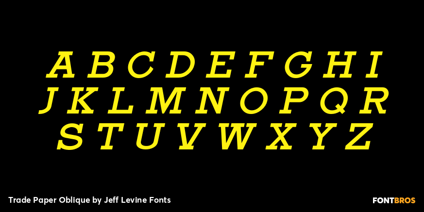 Trade Paper Oblique Font Poster #3