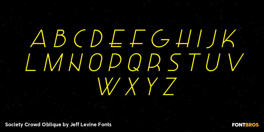 Society Crowd Oblique Font Poster #3