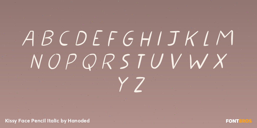 Kissy Face Pencil Italic Font Poster #1