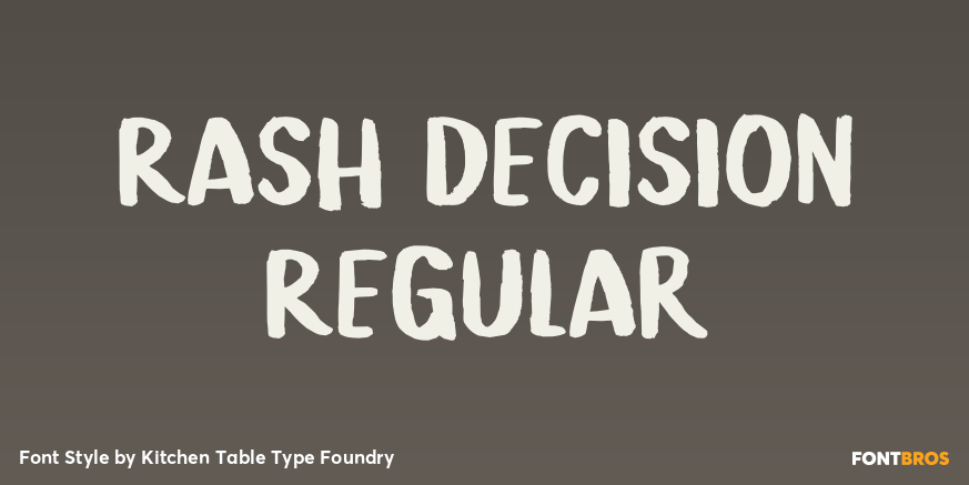 Rash Decision Regular Font Poster #1