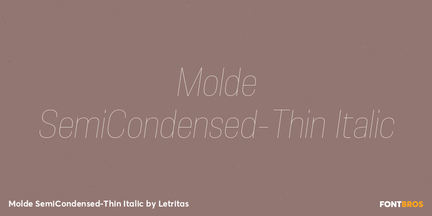 Molde SemiCondensed-Thin Italic Font Poster #1