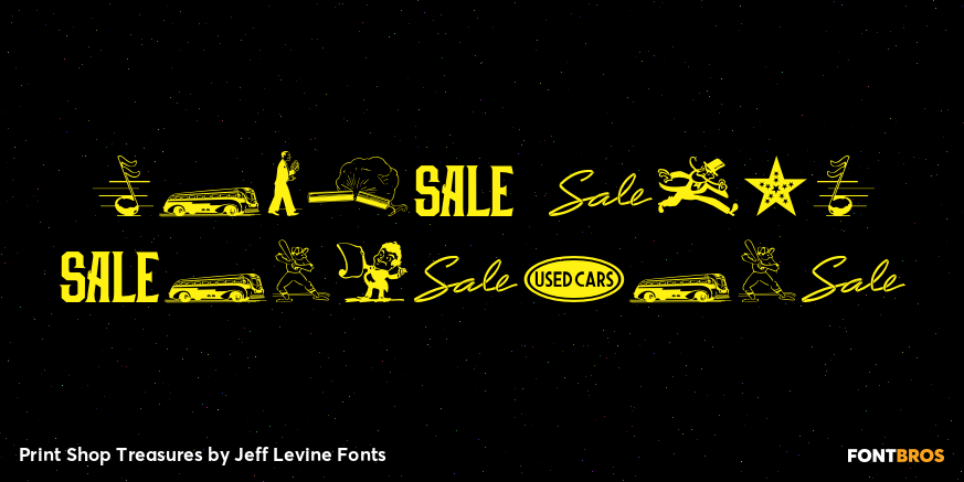 Print Shop Treasures Font Poster #1