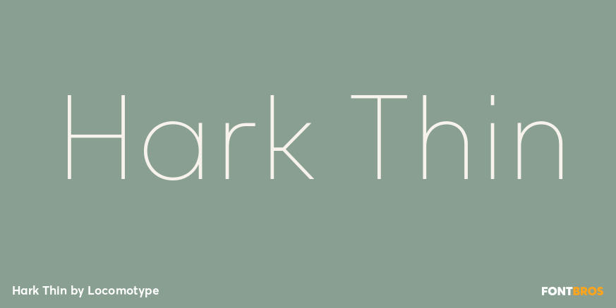 Hark Thin Font Poster