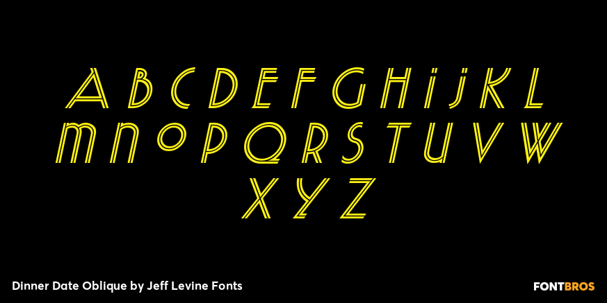 Dinner Date Oblique Font Poster #1