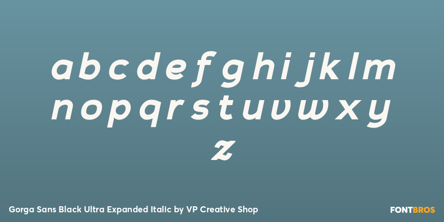 Gorga Sans Black Ultra Expanded Italic Font Poster #3