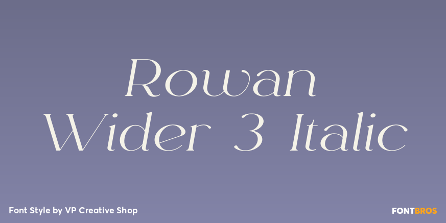 Rowan Wider 3 Italic Poster