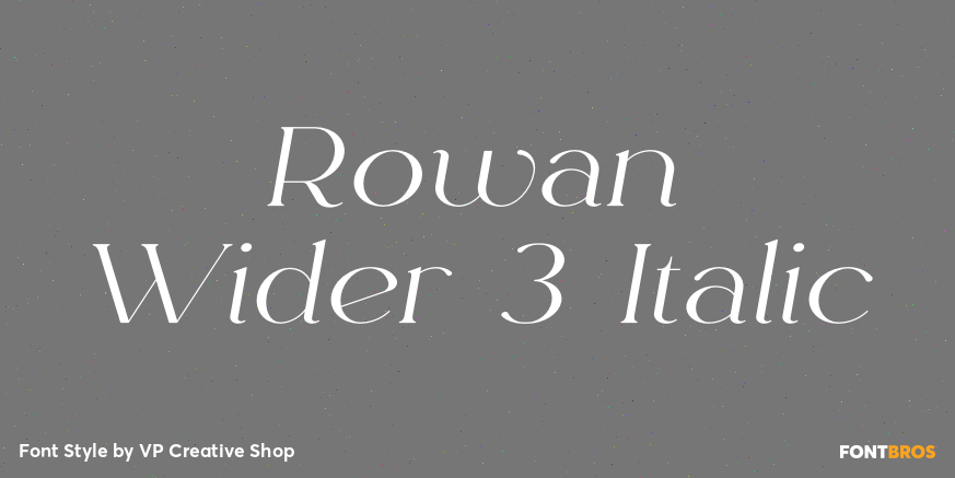 Rowan Wider 3 Italic Poster