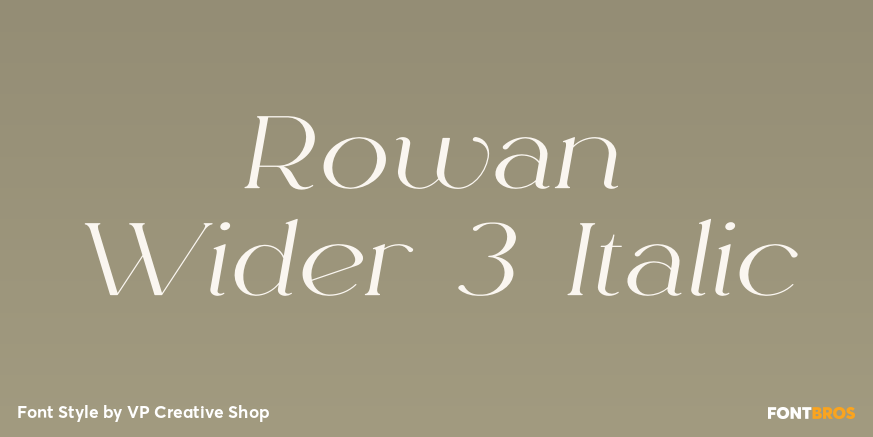 Rowan Wider 3 Italic Poster