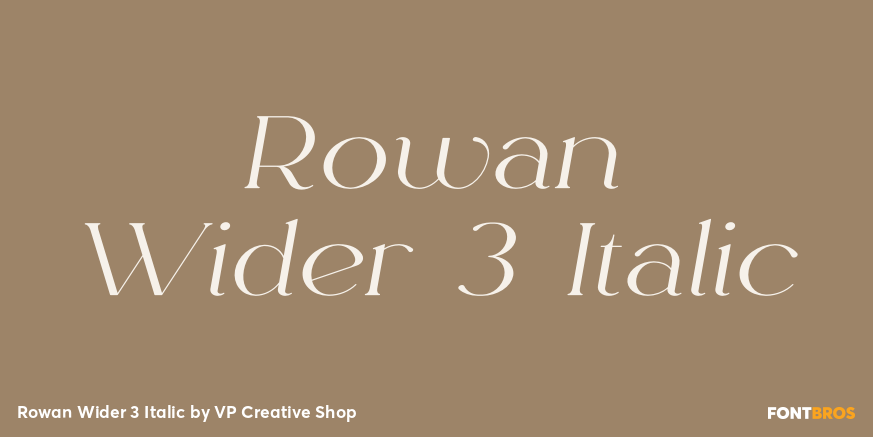 Rowan Wider 3 Italic Poster
