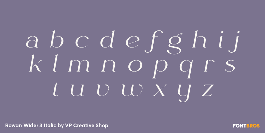 Rowan Wider 3 Italic Font Poster #1