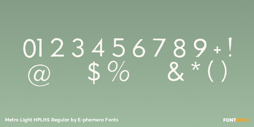 Metro Light HPLHS Regular Font Poster #4