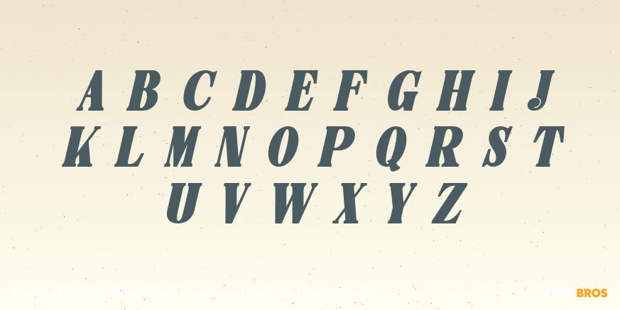 Epoch of Victory Extra Black Condensed Italic Font Poster #2