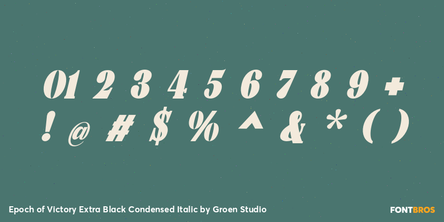 Epoch of Victory Extra Black Condensed Italic Font Poster #4