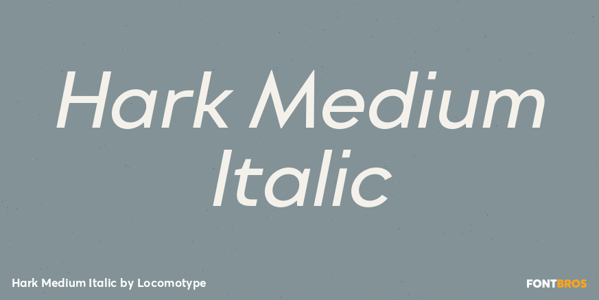 Hark Medium Italic Font Poster