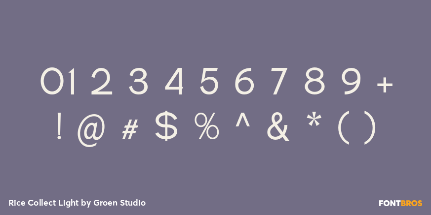 Rice Collect Light Font Poster #4