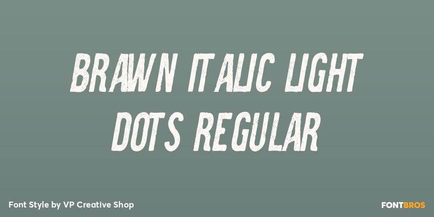 Brawn Italic Light Dots Regular Poster