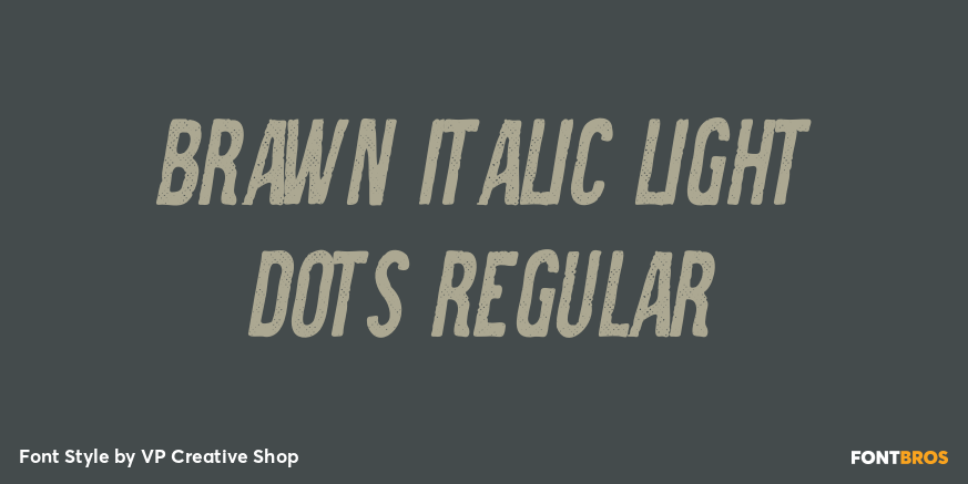 Brawn Italic Light Dots Regular Poster
