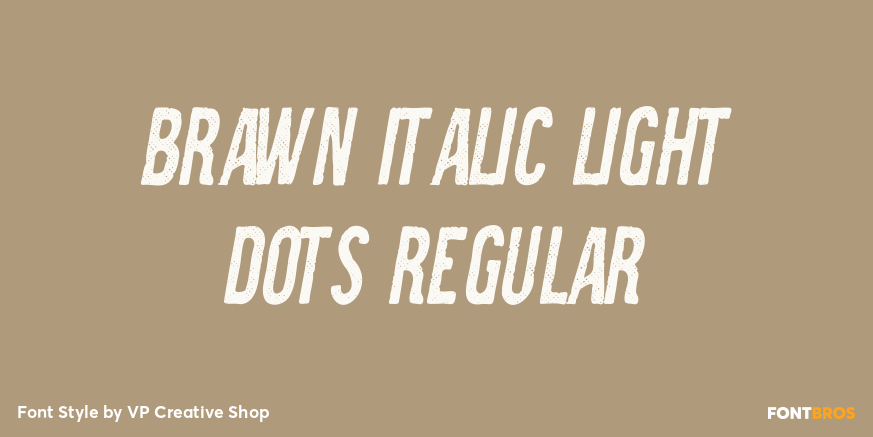 Brawn Italic Light Dots Regular Poster