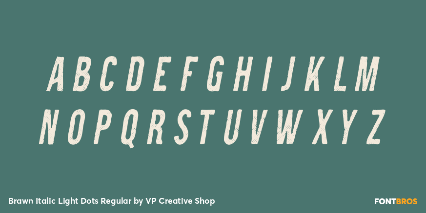 Brawn Italic Light Dots Regular Font Poster #3