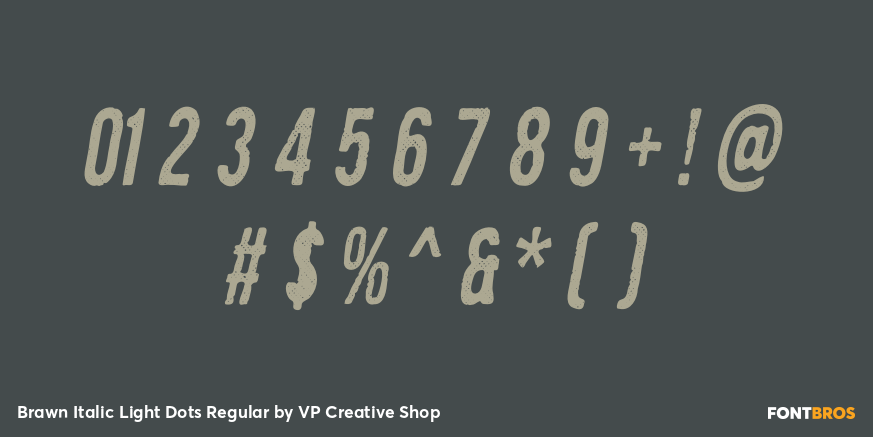 Brawn Italic Light Dots Regular Font Poster #4