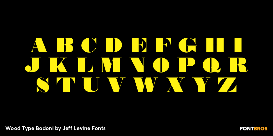 Wood Type Bodoni Font Poster #2
