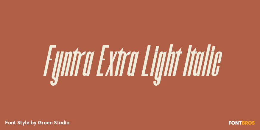 Fyntra Extra Light Italic Poster