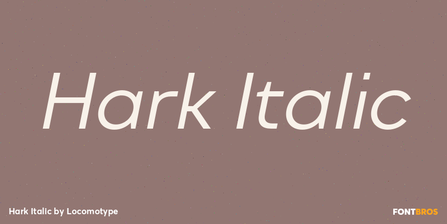 Hark Italic Font Poster