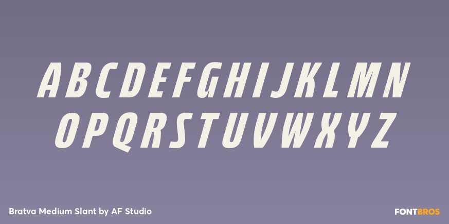 Bratva Medium Slant Font Poster #2