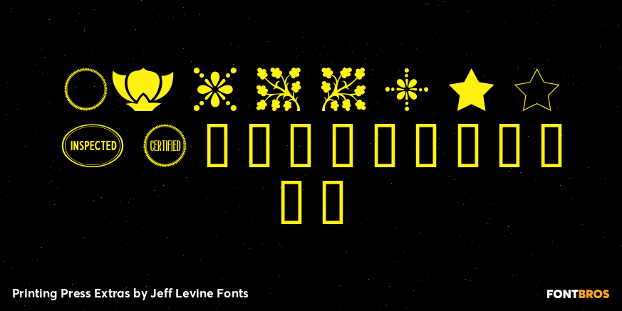 Printing Press Extras Font Poster #4
