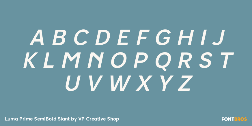 Luma Prime Semi Bold Slant Font Poster #2