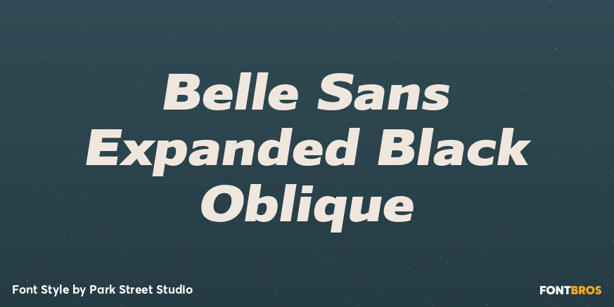 Belle Sans Expanded Black Oblique Font Poster #1