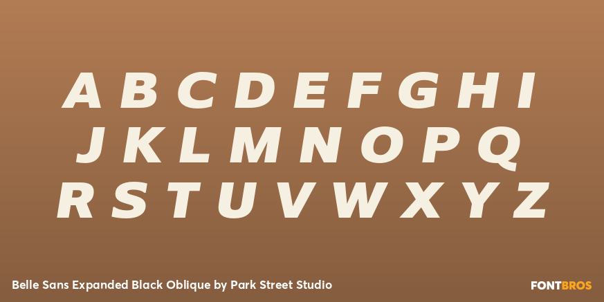Belle Sans Expanded Black Oblique Font Poster #1